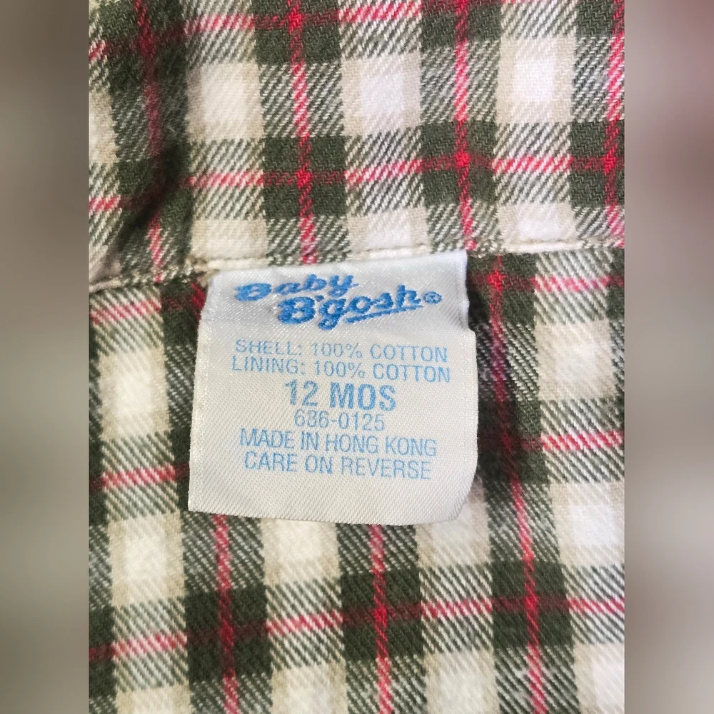 Vintage Baby Oshkosh B'Gosh‎ Vestbak Plaid Lined Heritage Corduroy Coat, 12 Mo